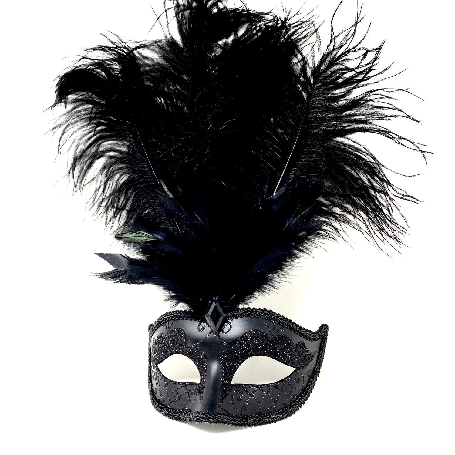 Women Costume Venetian Feather Masquerade Mask For Mardi Gras Party, Halloween, Christmas