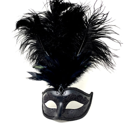 Women Costume Venetian Feather Masquerade Mask For Mardi Gras Party, Halloween, Christmas