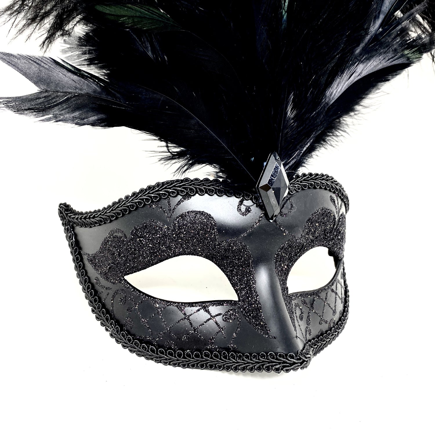 Women Costume Venetian Feather Masquerade Mask For Mardi Gras Party, Halloween, Christmas