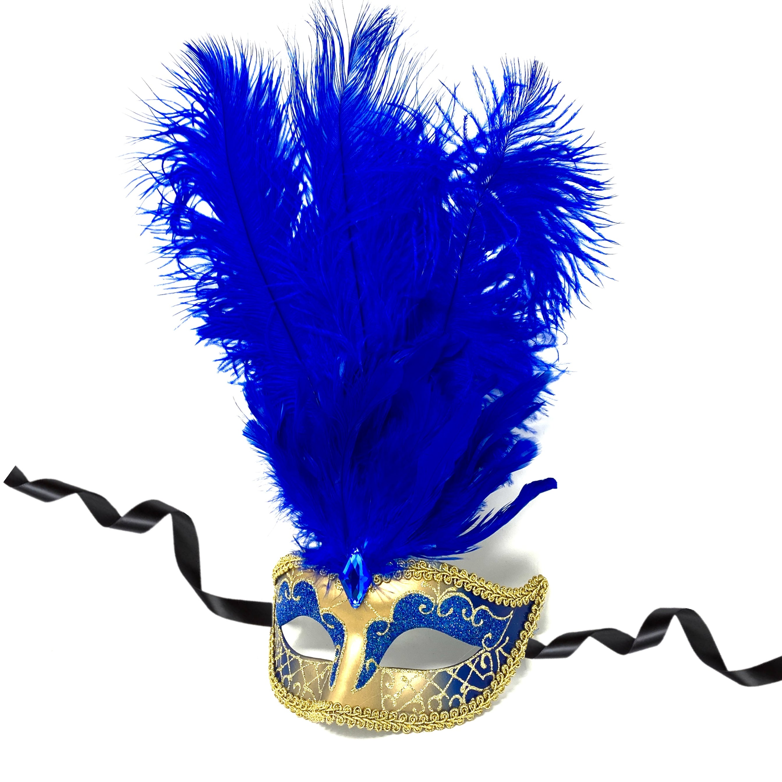 Women Costume Venetian Feather Masquerade Mask For Mardi Gras Party, Halloween, Christmas