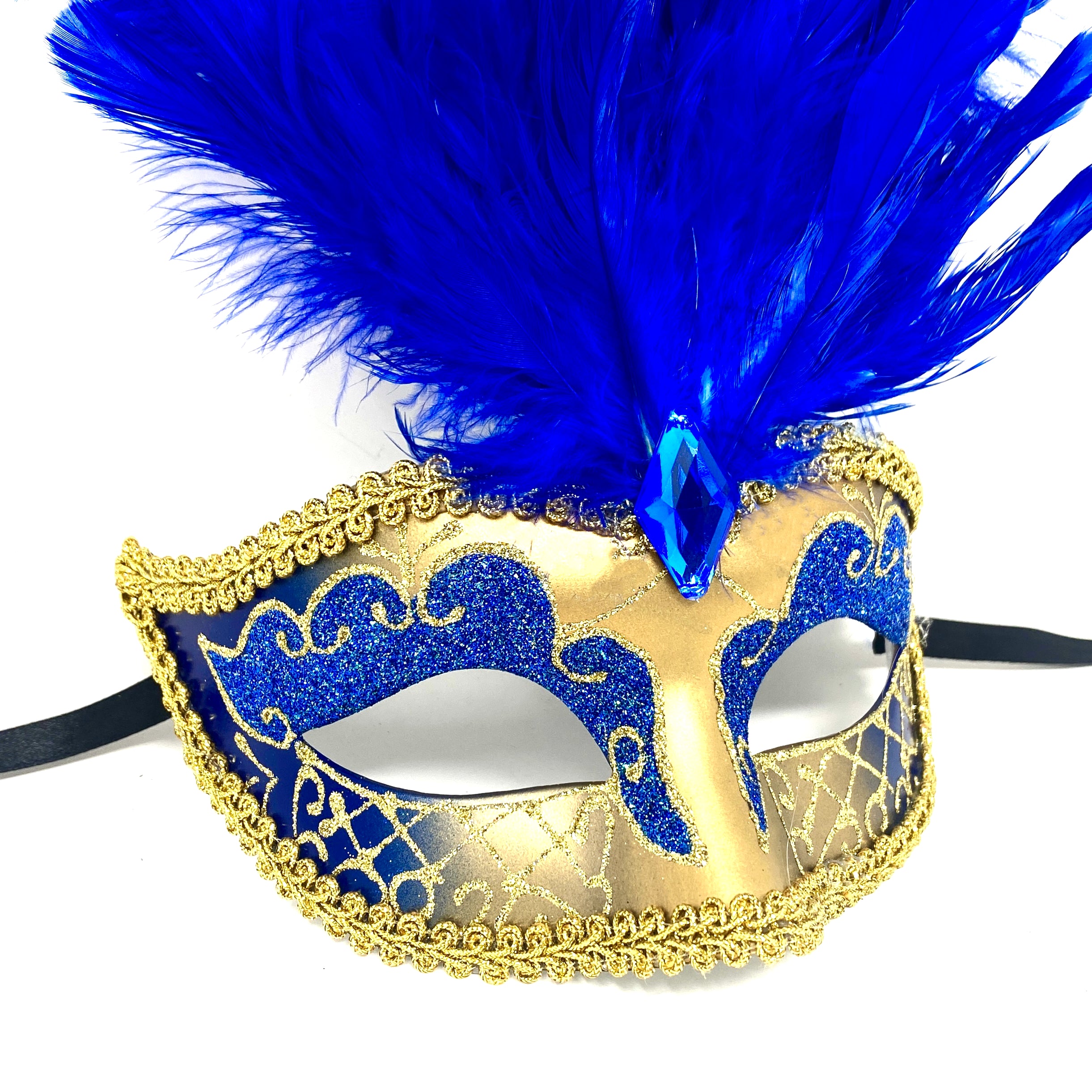 Women Costume Venetian Feather Masquerade Mask For Mardi Gras Party, Halloween, Christmas