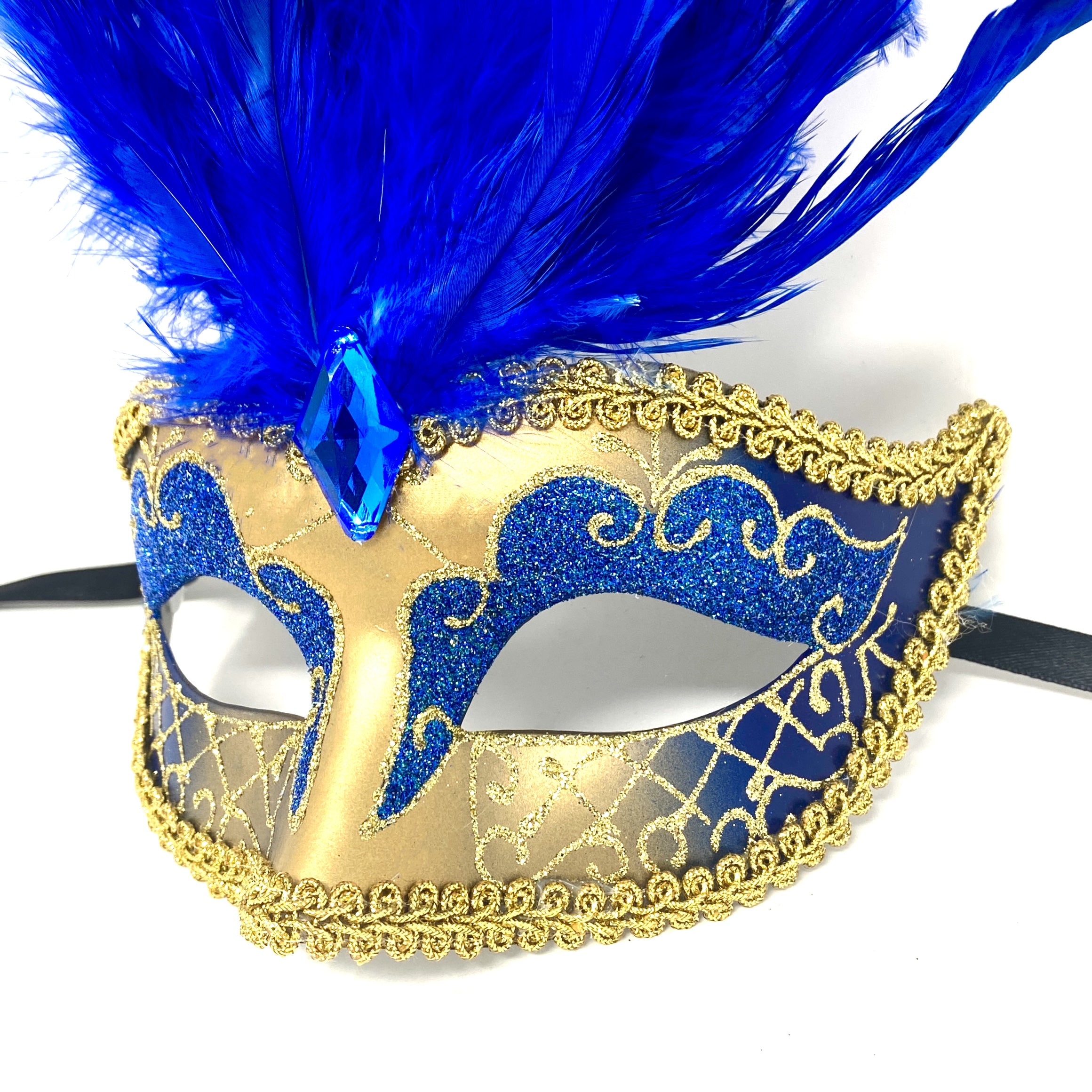 Women Costume Venetian Feather Masquerade Mask For Mardi Gras Party, Halloween, Christmas