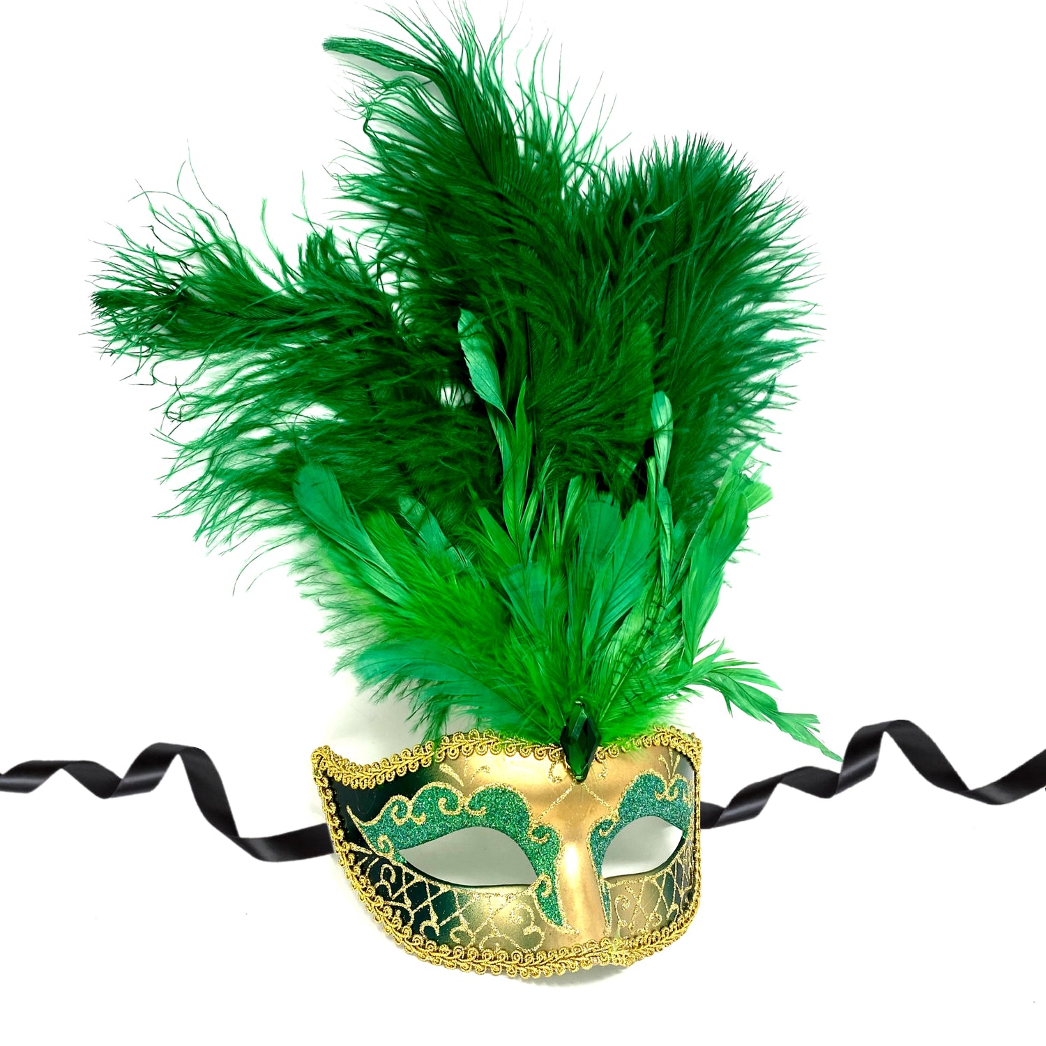 Women Costume Venetian Feather Masquerade Mask For Mardi Gras Party, Halloween, Christmas