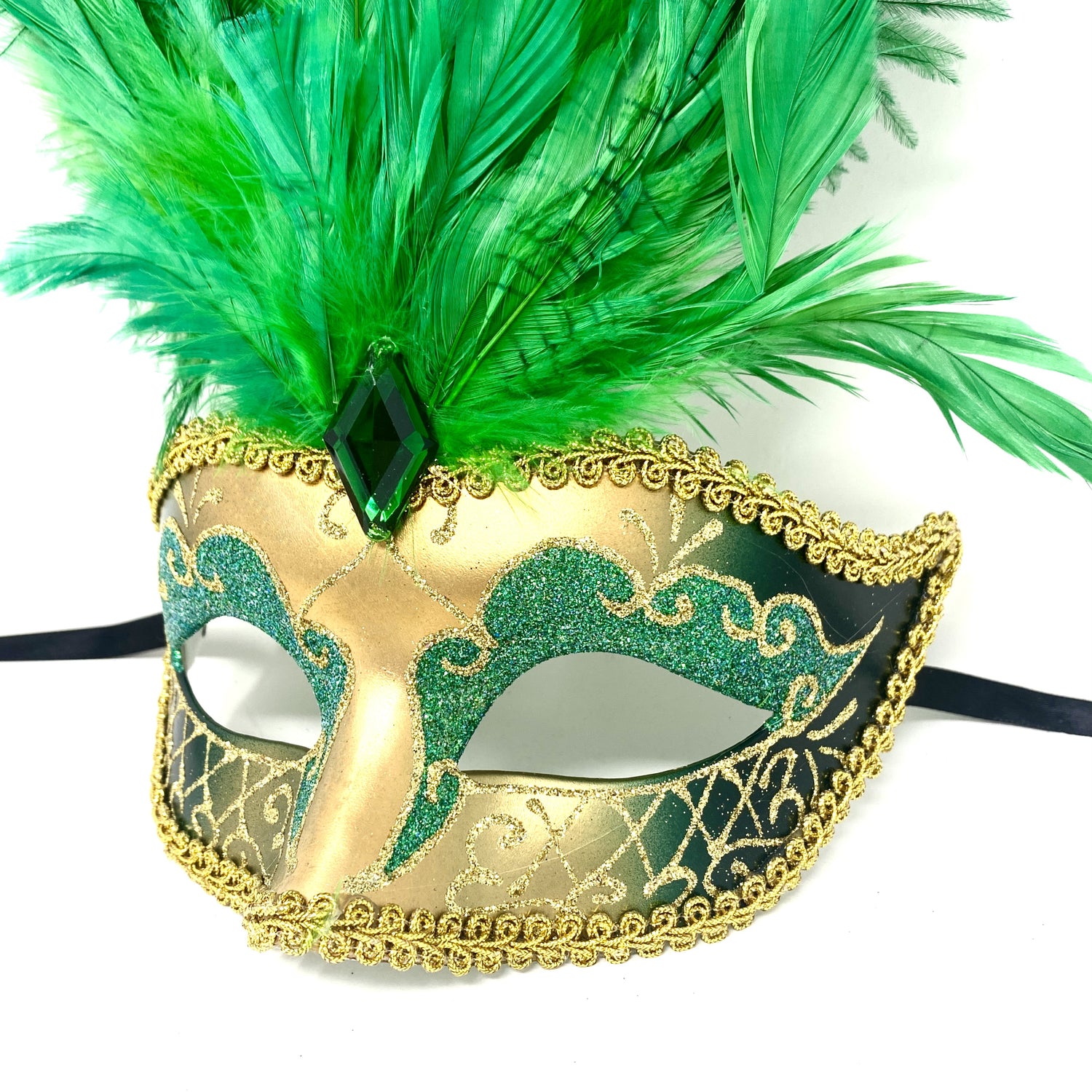 Women Costume Venetian Feather Masquerade Mask For Mardi Gras Party, Halloween, Christmas