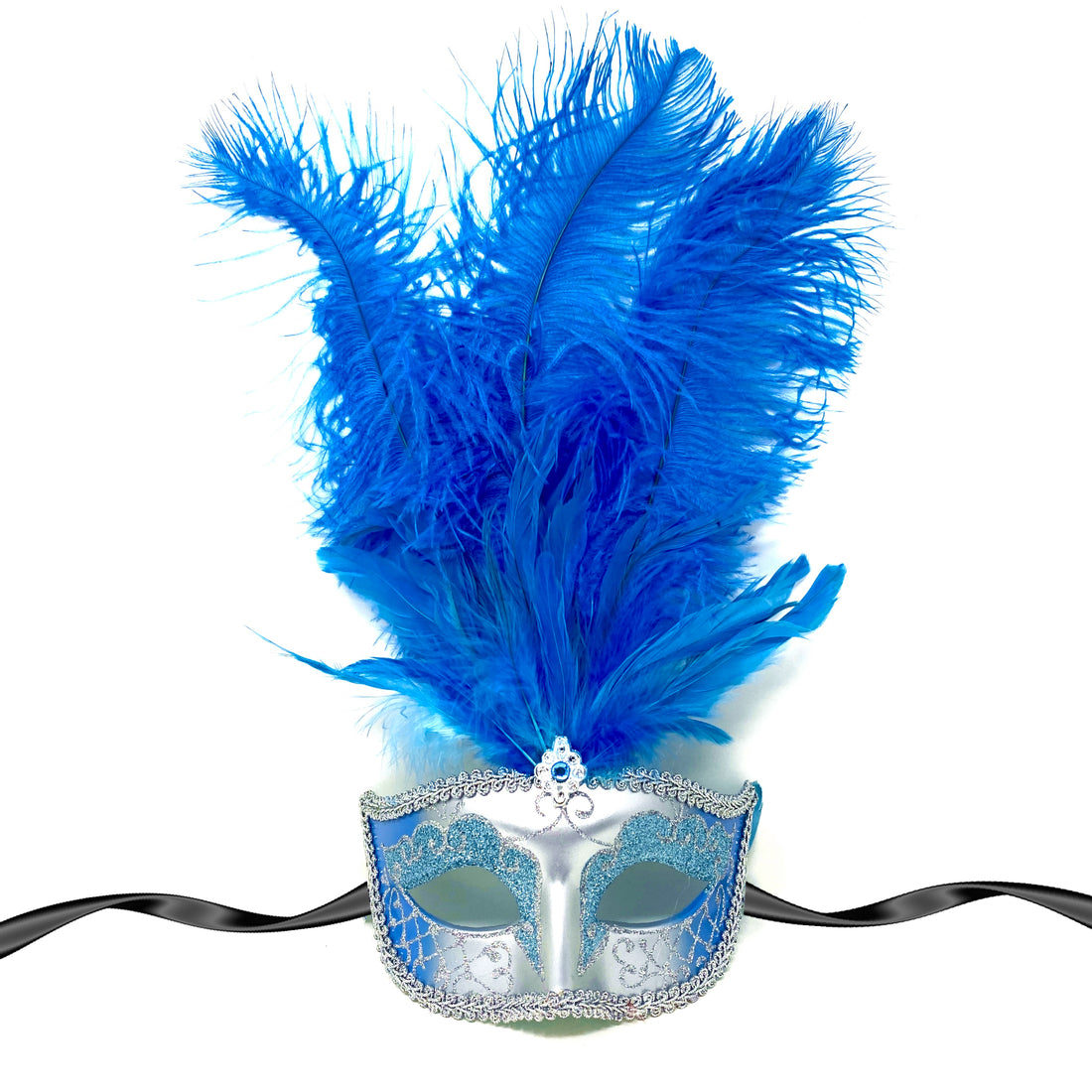 Women Costume Venetian Feather Masquerade Mask For Mardi Gras Party, Halloween, Christmas