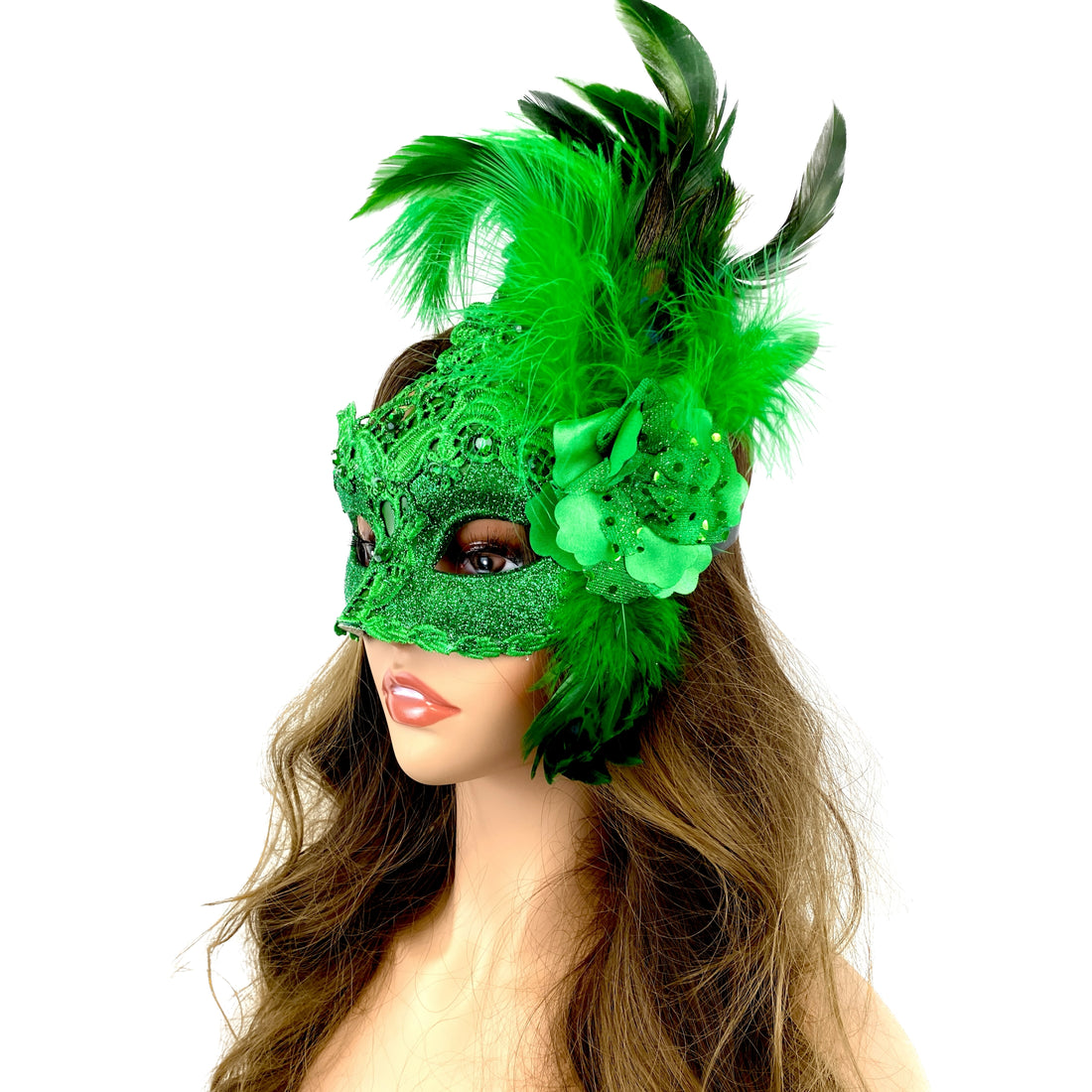 Lady Women Girl Costume Venetian Feather Masquerade Mask For Mardi Gras Party, Halloween, Christmas