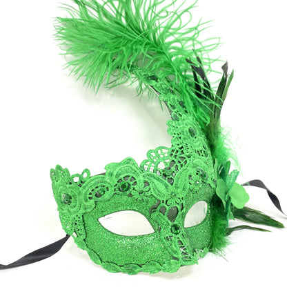 Couples Masquerade Masks, Men Women Venetian Feather Mask For Mardi Gras Cosplay Wedding Graduation Party