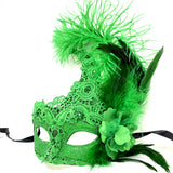 Couples Masquerade Masks, Men Women Venetian Feather Mask For Mardi Gras Cosplay Wedding Graduation Party