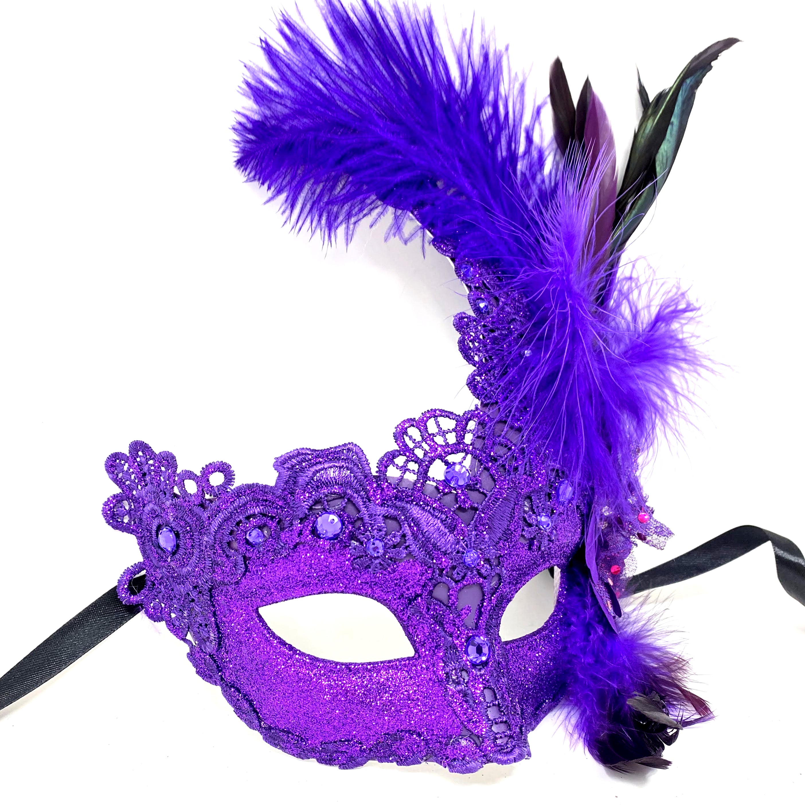 Couples Masquerade Masks, Men Women Venetian Feather Mask For Mardi Gras Cosplay Wedding Graduation Party