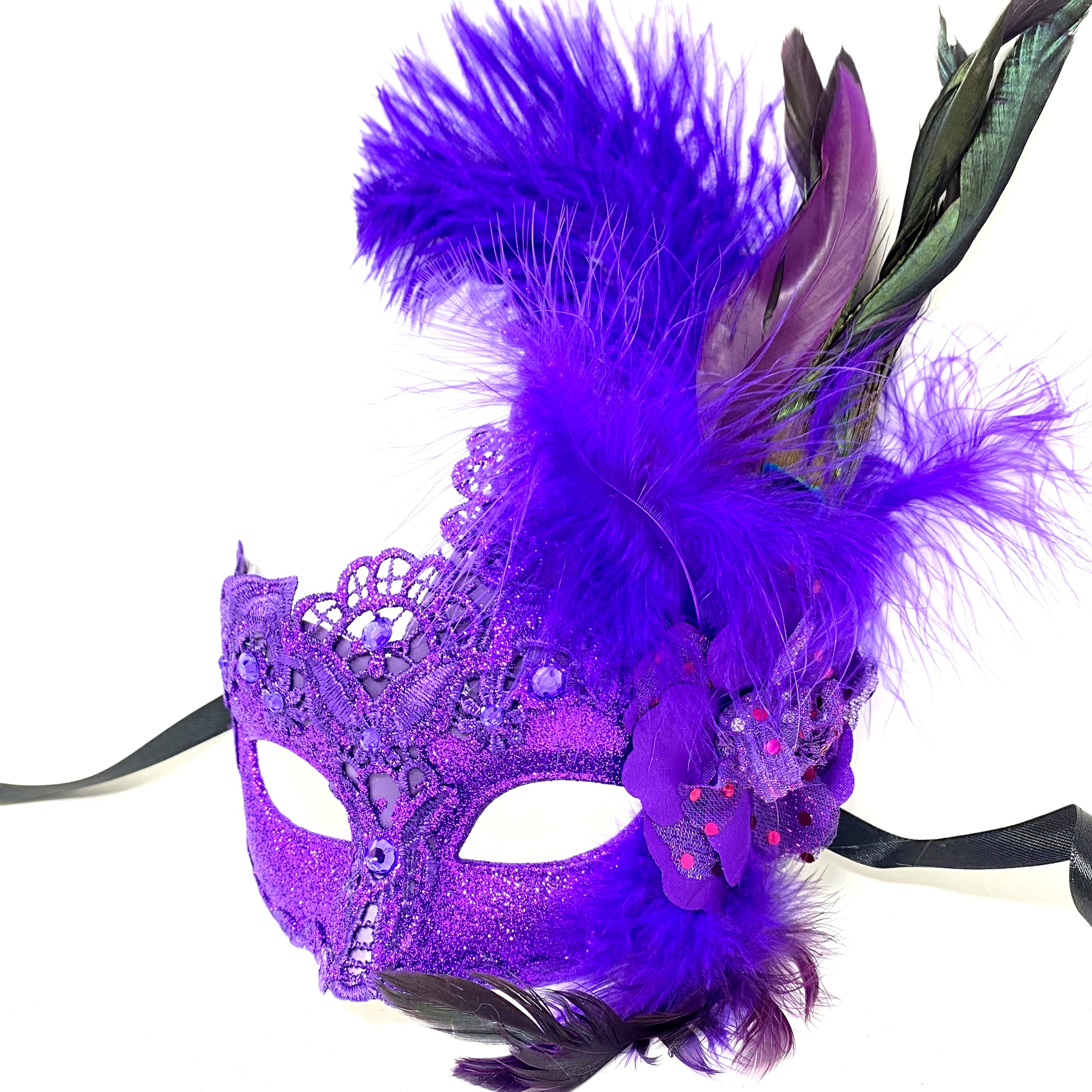 Couples Masquerade Masks, Men Women Venetian Feather Mask For Mardi Gras Cosplay Wedding Graduation Party