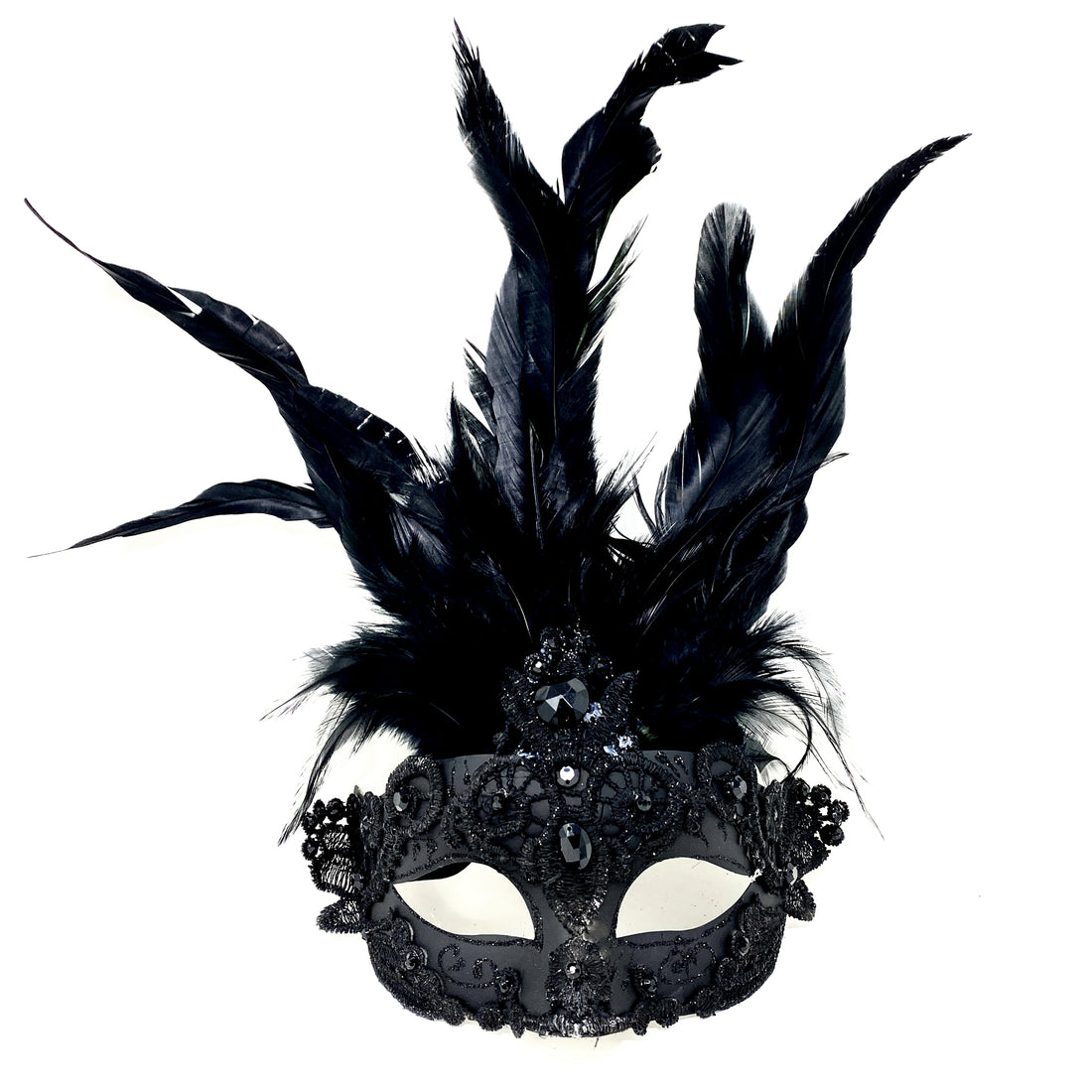 Women Costume Venetian Feather Masquerade Mask For Mardi Gras Party, Halloween, Christmas