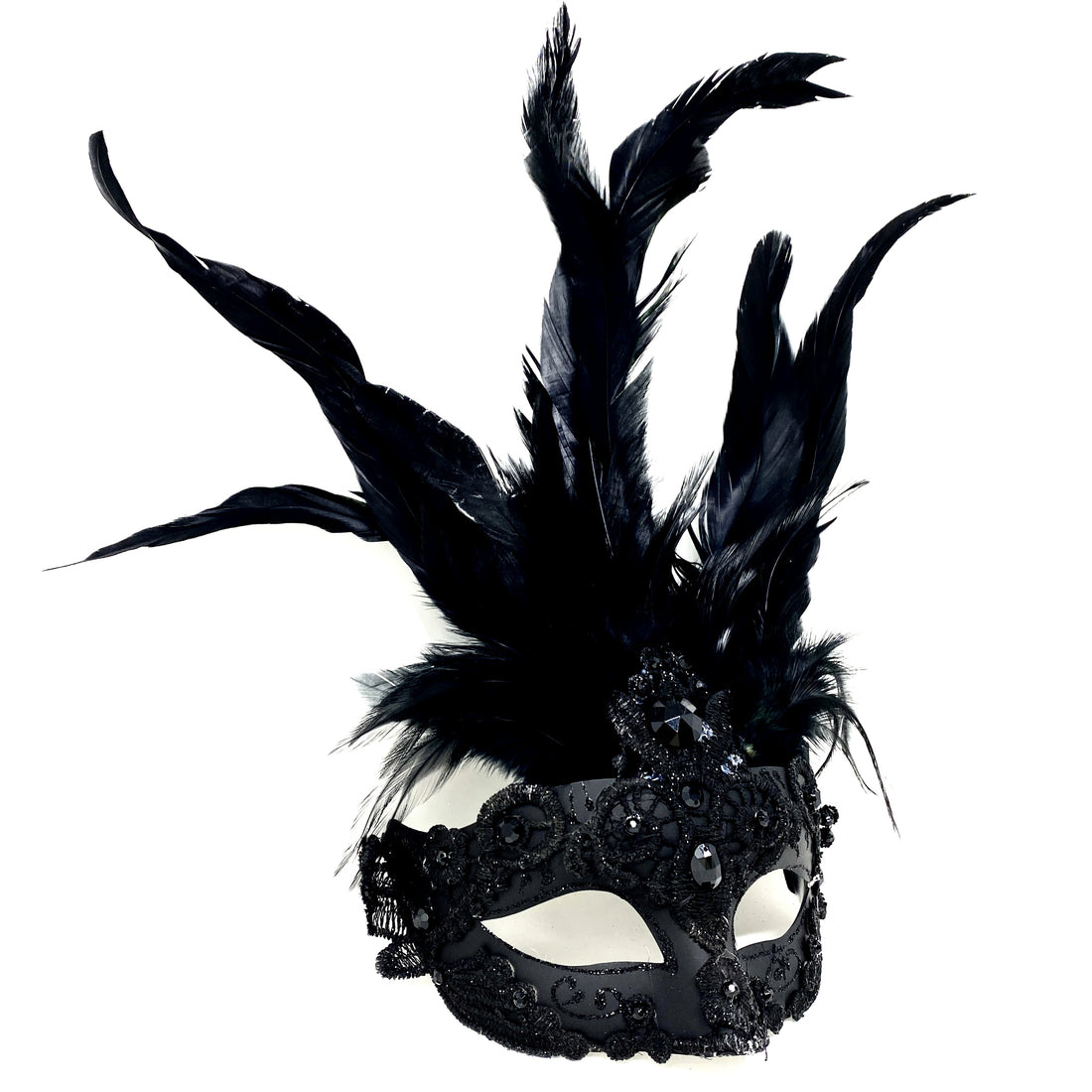 Women Costume Venetian Feather Masquerade Mask For Mardi Gras Party, Halloween, Christmas