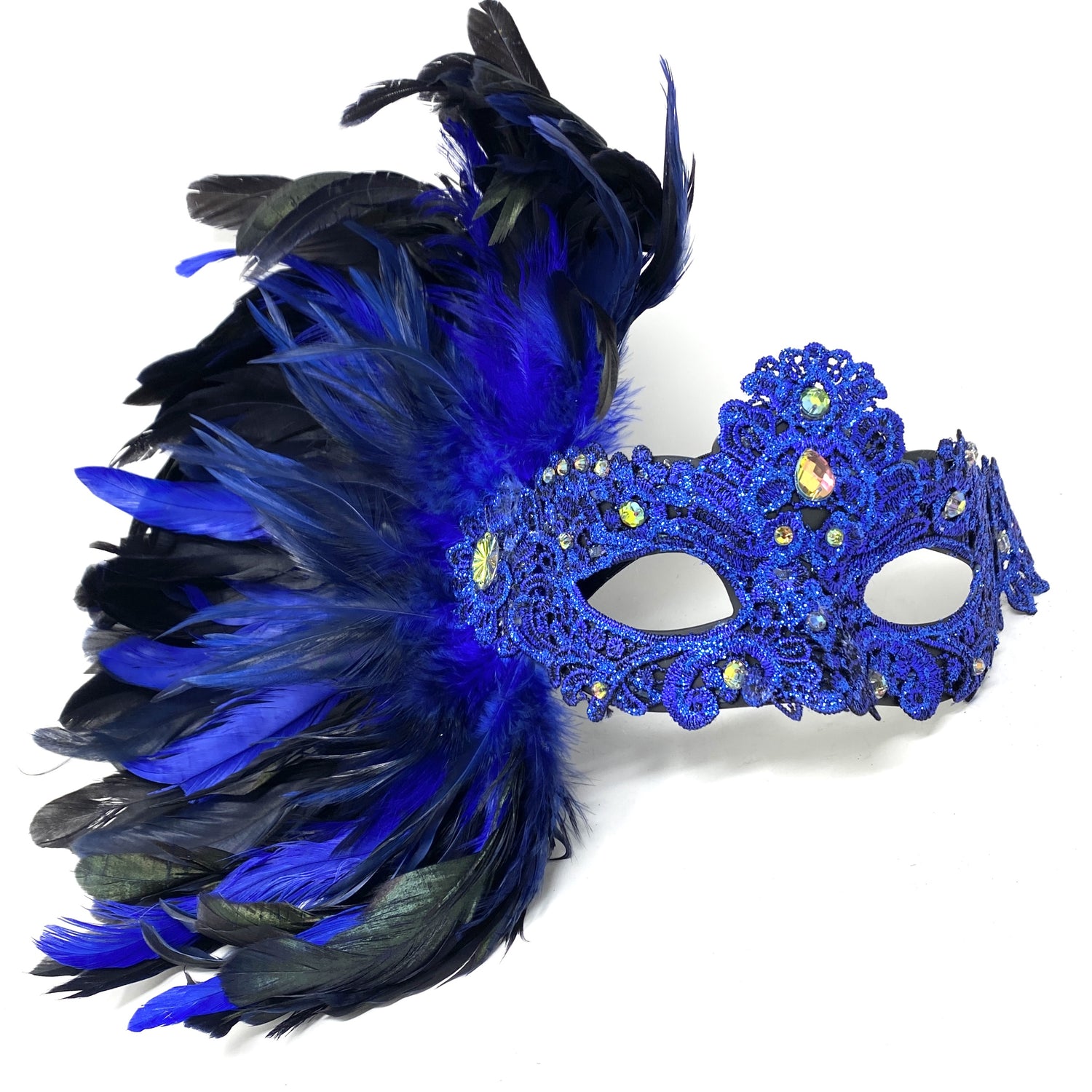 Women Costume Venetian Feather Masquerade Mask For Mardi Gras Party, Halloween, Christmas