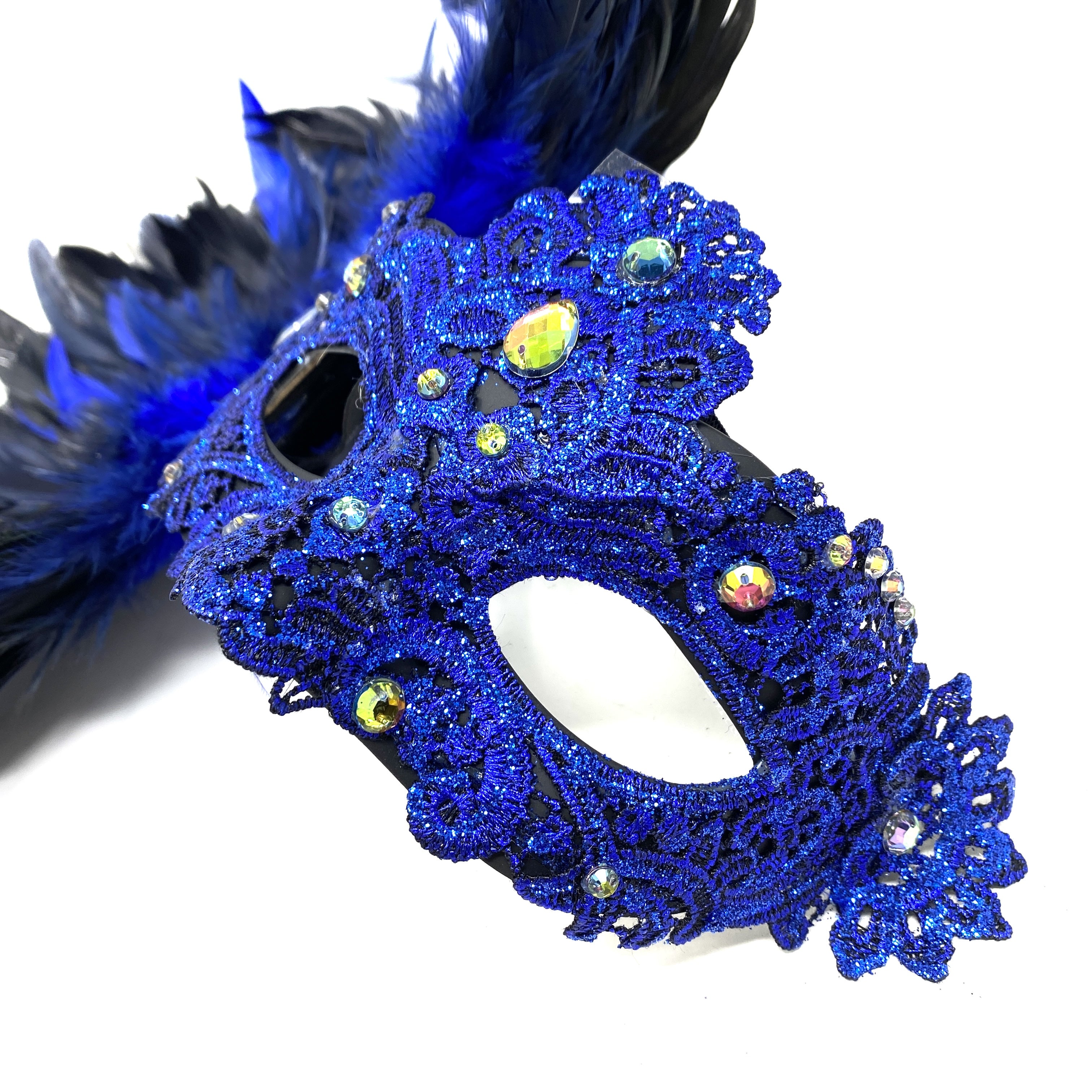 Women Costume Venetian Feather Masquerade Mask For Mardi Gras Party, Halloween, Christmas