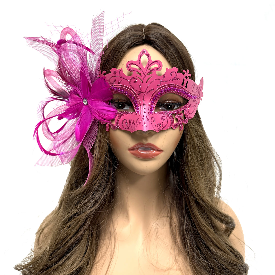 Women Costume Venetian Feather Masquerade Mask For Mardi Gras Party, Halloween, Christmas