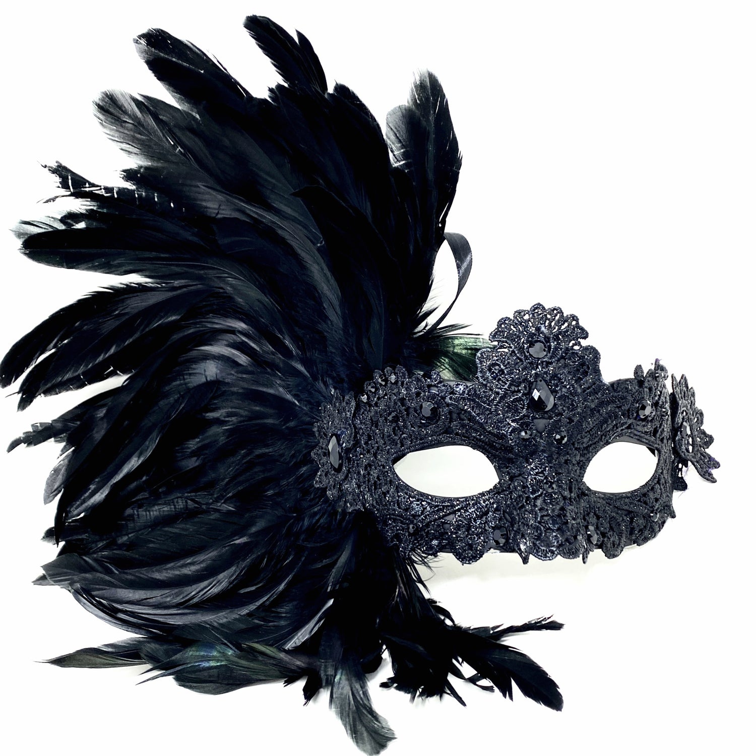 Lady Women Girl Costume Venetian Feather Masquerade Mask For Mardi Gras Party, Halloween, Christmas