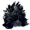 Black Venetian Masquerade Top Feather Mask Carnival Mardi Gras