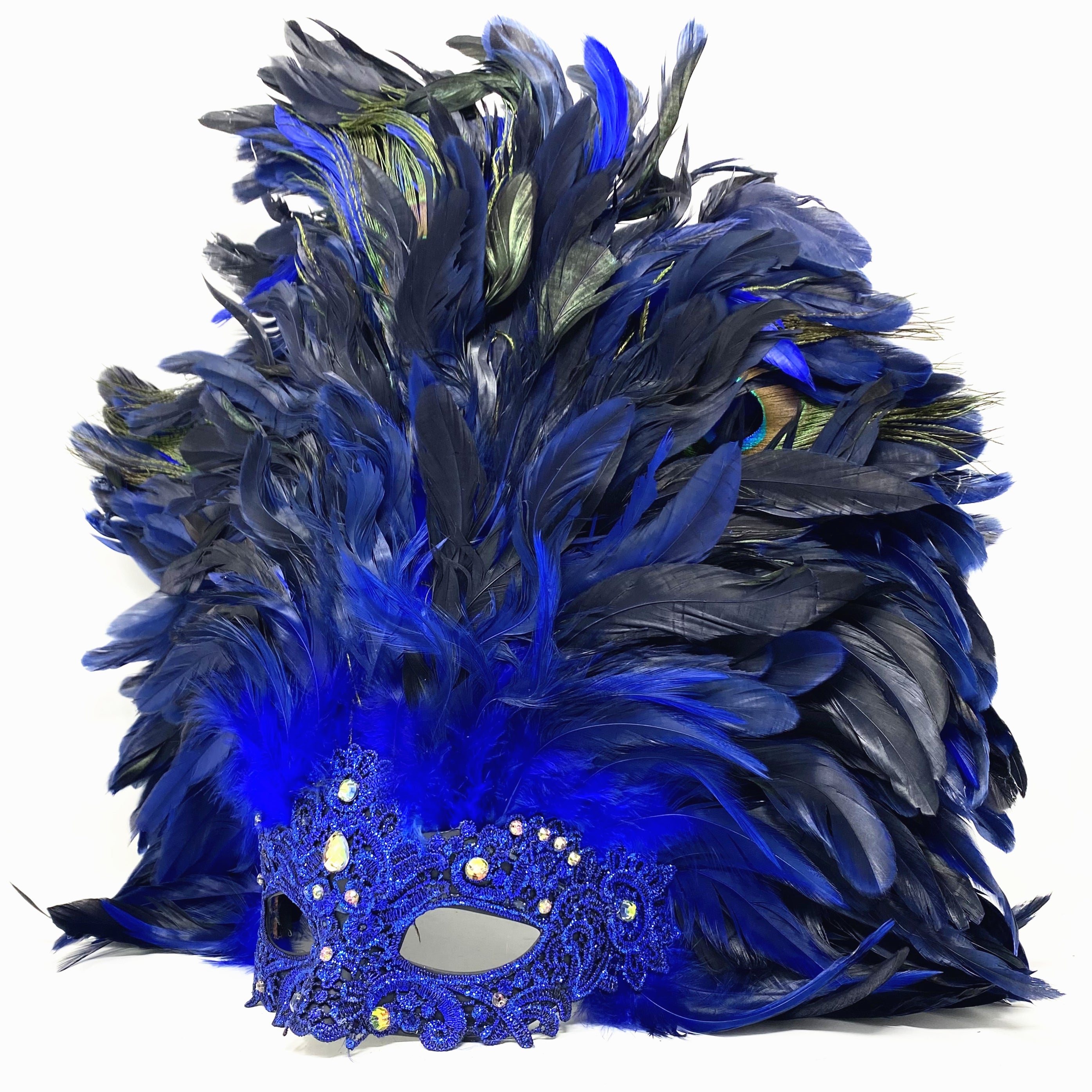 Women Costume Venetian Feather Masquerade Mask For Mardi Gras Party, Halloween, Christmas