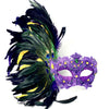 Purple Carnival Side Feather Masquerade Mask
