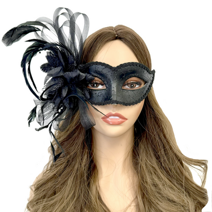 Couples Masquerade Masks, Men Women Venetian Feather Mask For Mardi Gras Cosplay Wedding Graduation Party