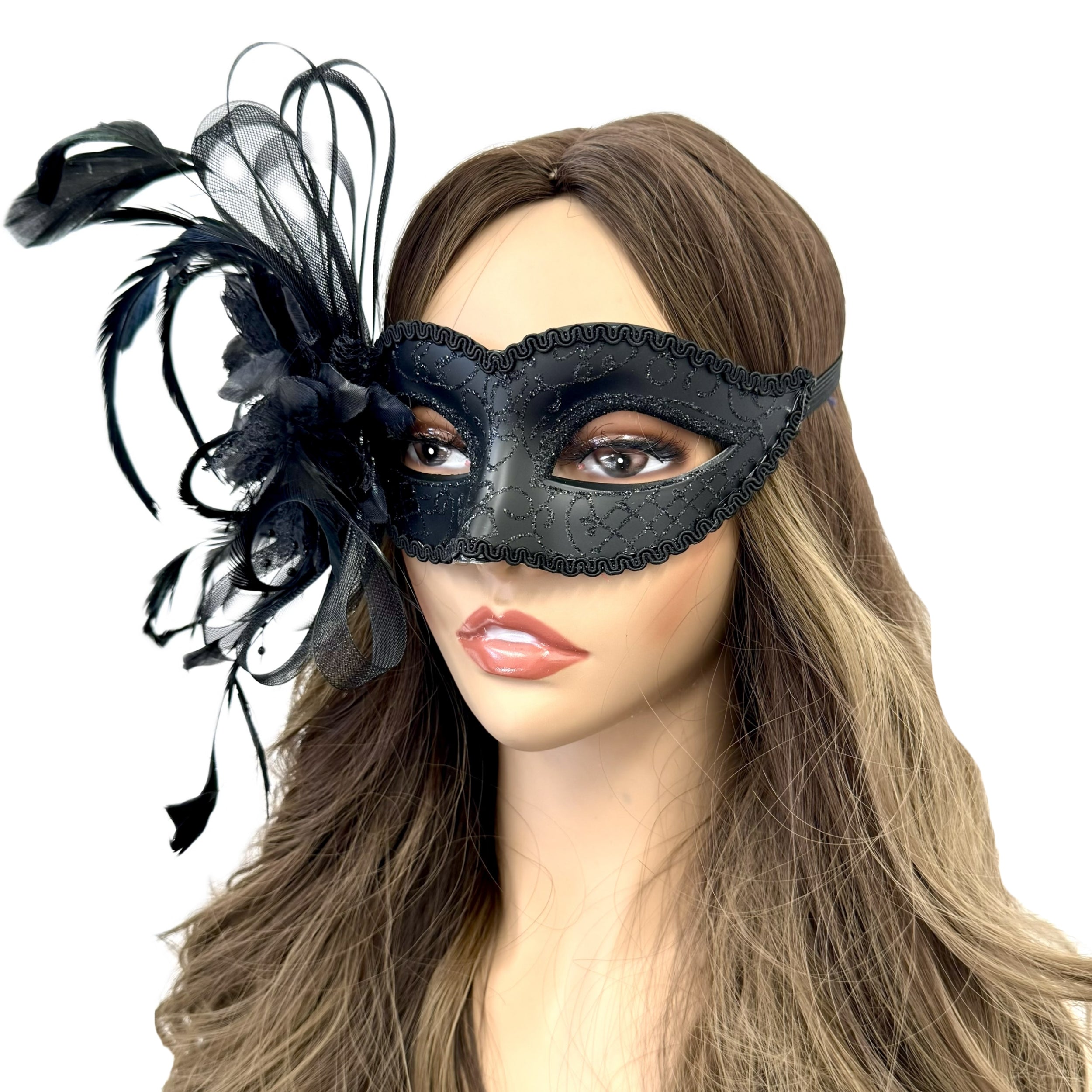Couples Masquerade Masks, Men Women Venetian Feather Mask For Mardi Gras Cosplay Wedding Graduation Party