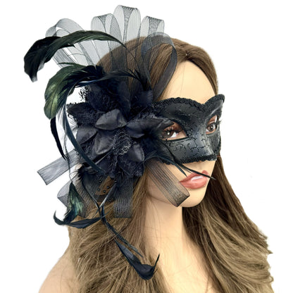 Women Costume Feather Eye Mask Masquerade Party Ball Masks For Halloween Mardi Gras
