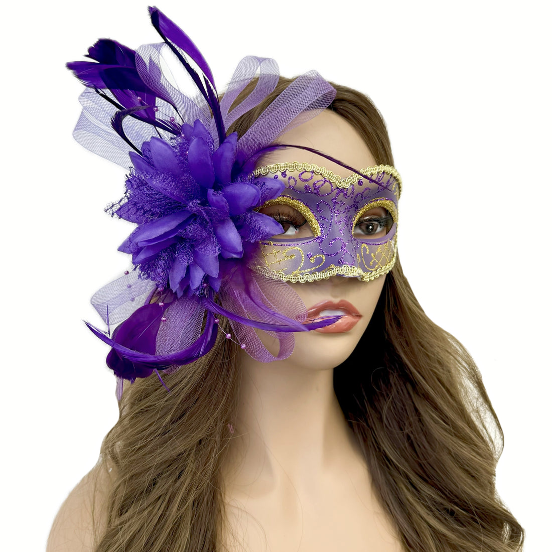 Women Costume Feather Eye Mask Masquerade Party Ball Masks For Halloween Mardi Gras