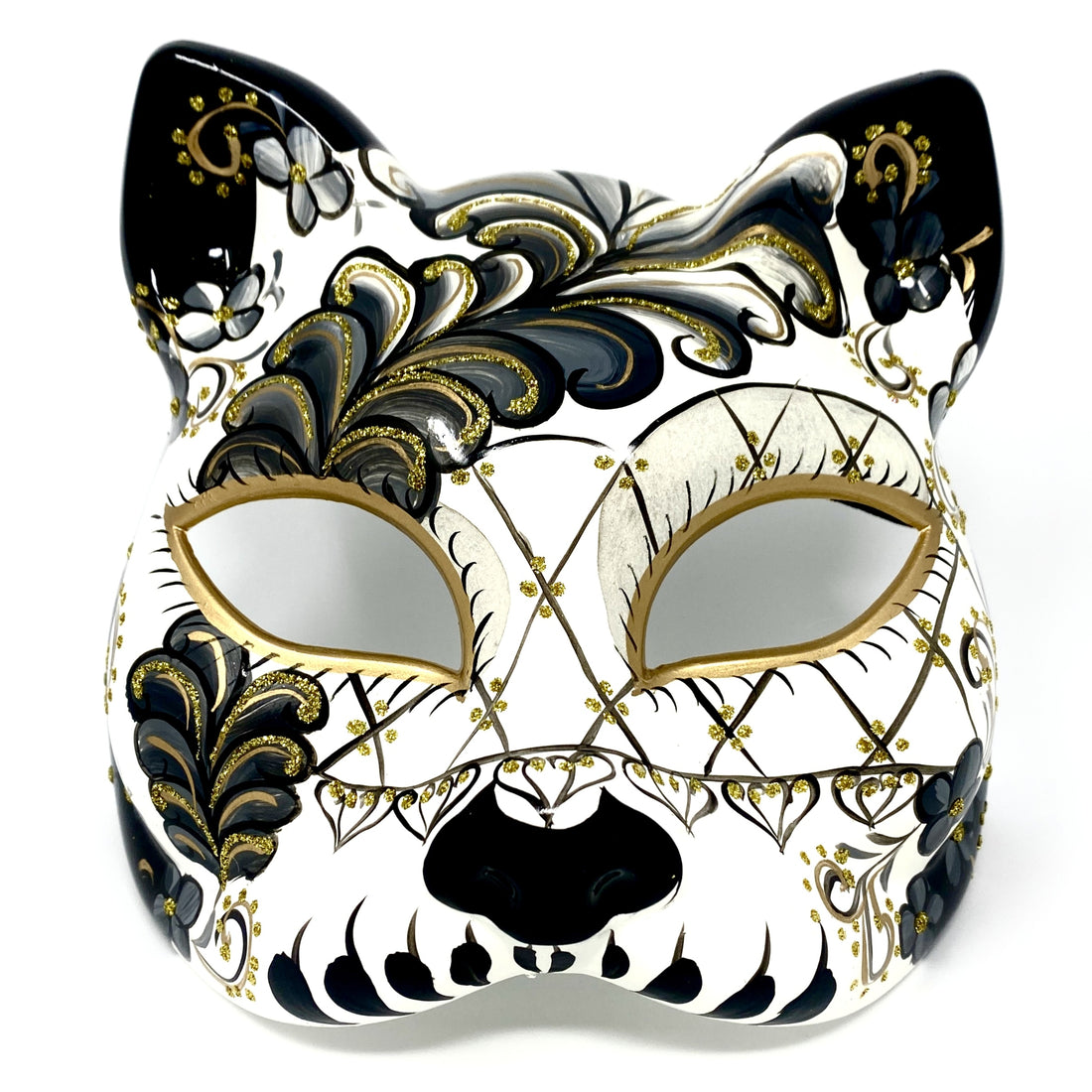 Cat Women Masquerade Party Ball Face Masks - Black