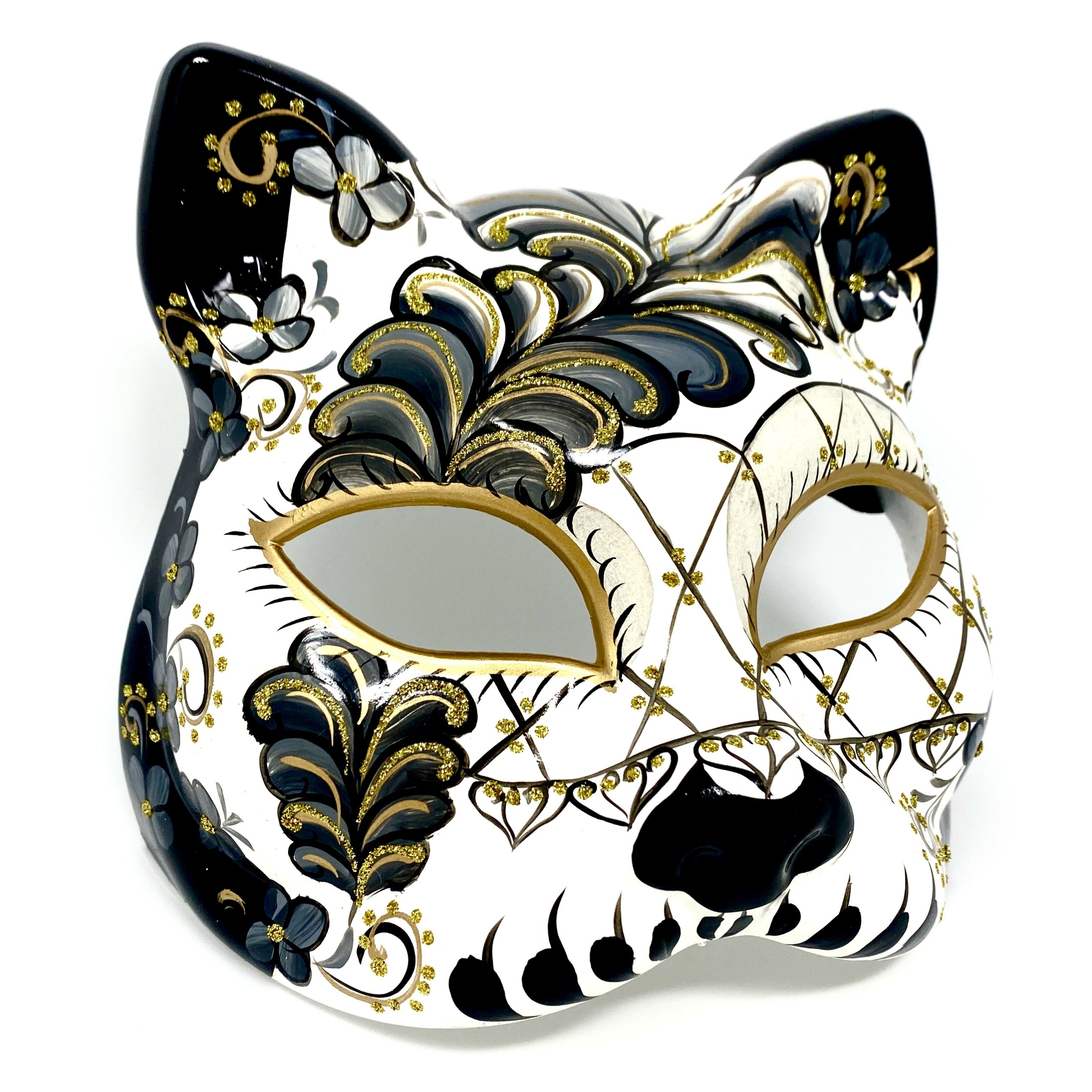 Cat Women Masquerade Party Ball Face Masks - Black