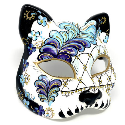 Cat Women Masquerade Party Ball Face Masks - Light Blue