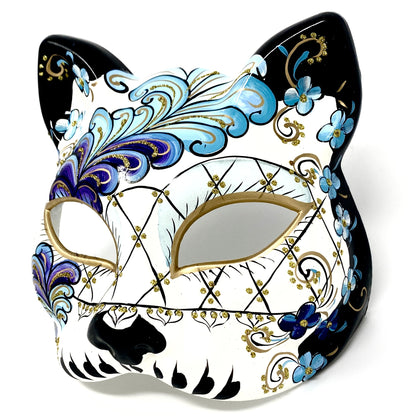 Cat Women Masquerade Party Ball Face Masks - Light Blue