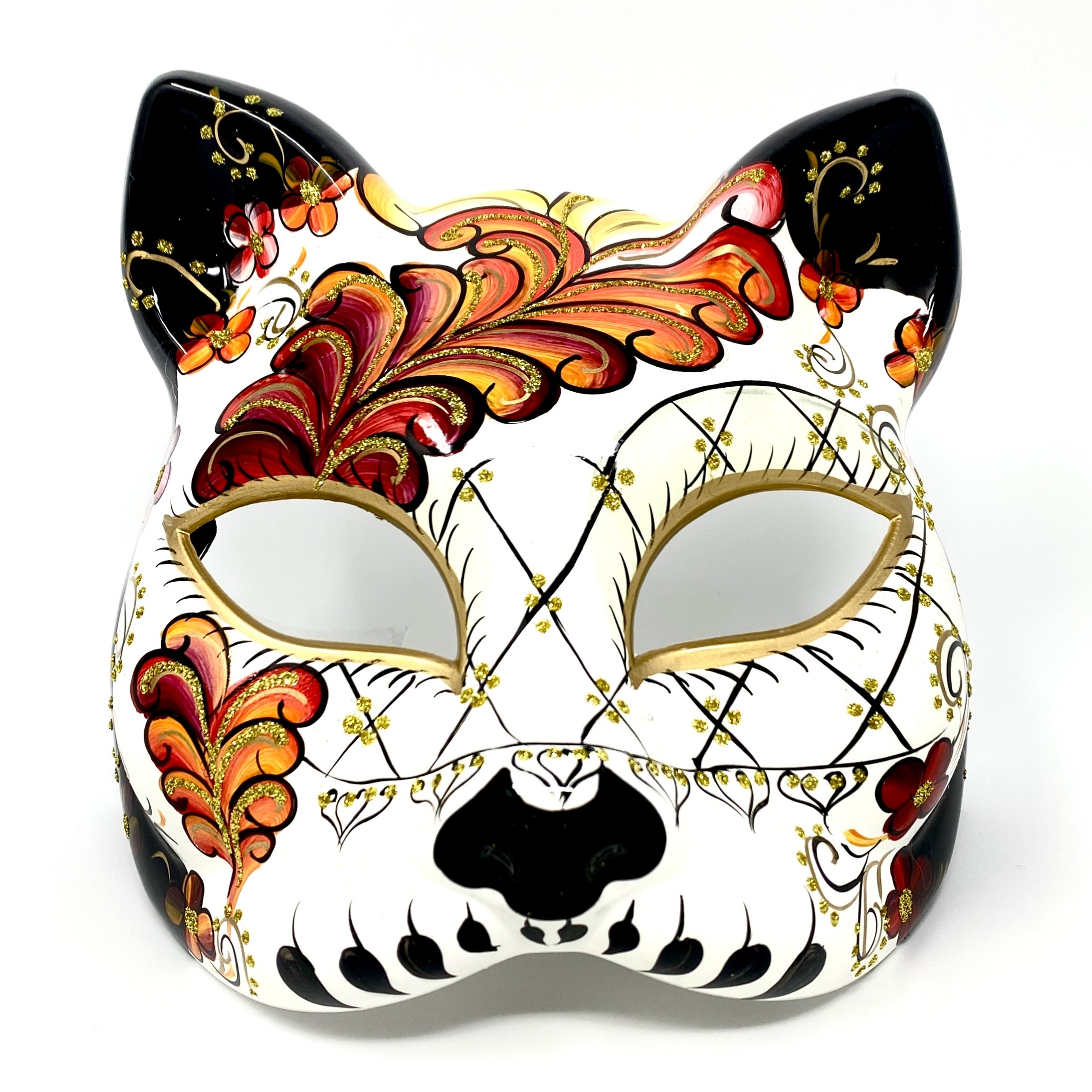 Cat Women Masquerade Party Ball Face Masks - Red