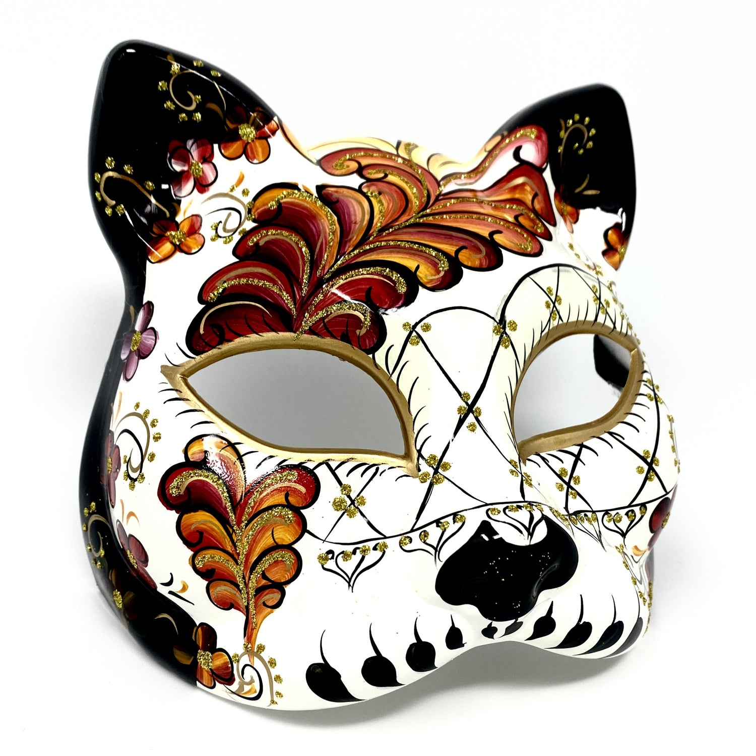 Cat Women Masquerade Party Ball Face Masks - Red