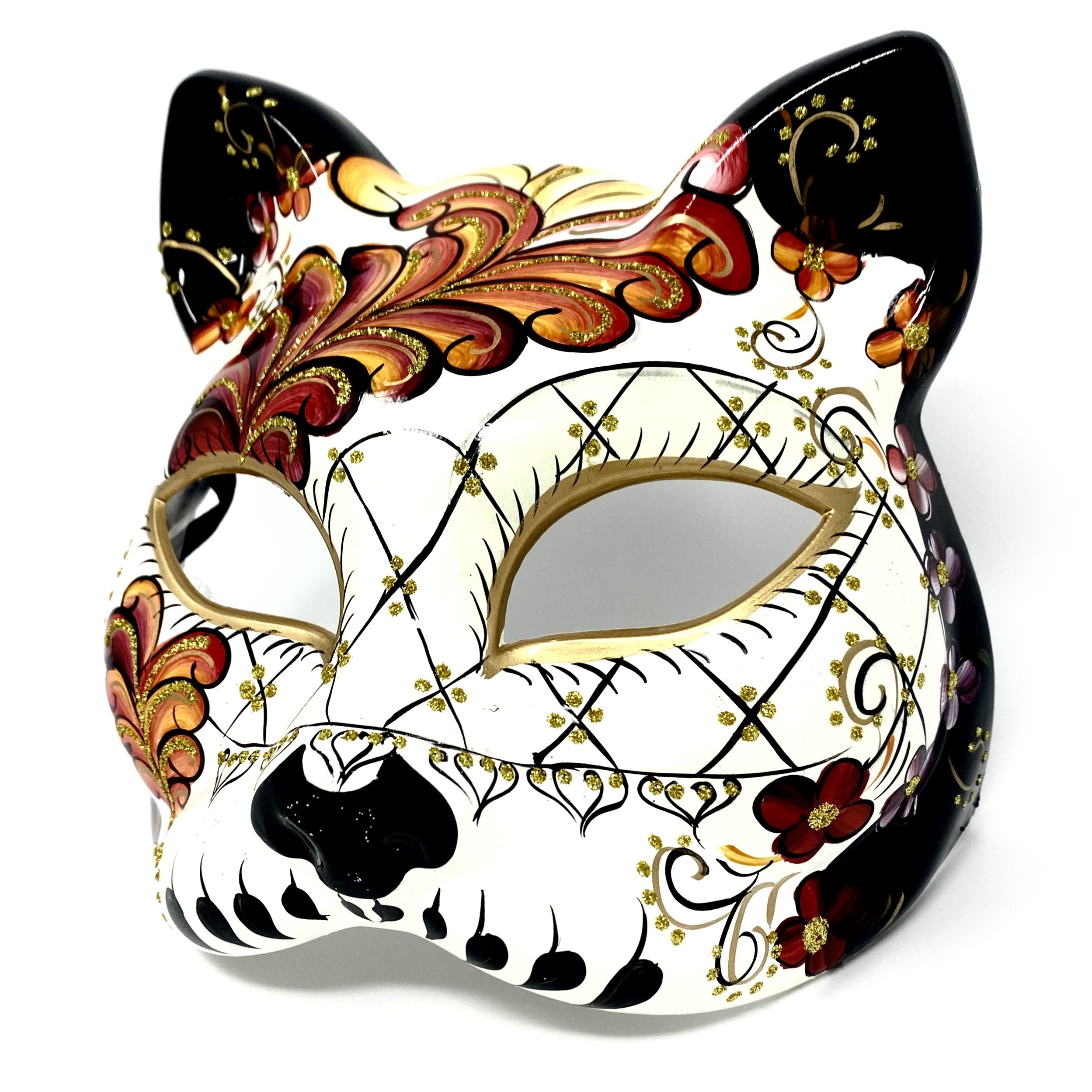 Cat Women Masquerade Party Ball Face Masks - Red