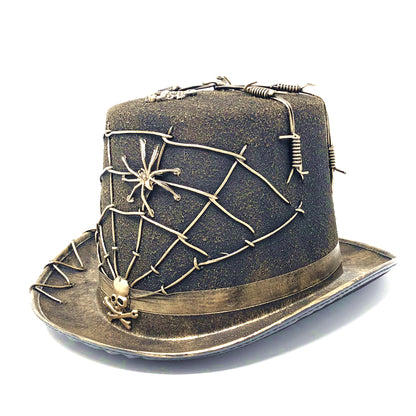 Steampunk Top Hat Metallic Mad Hatter Scientist Time Traveler Halloween Costume Cosplay