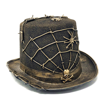 Steampunk Top Hat Metallic Mad Hatter Scientist Time Traveler Halloween Costume Cosplay