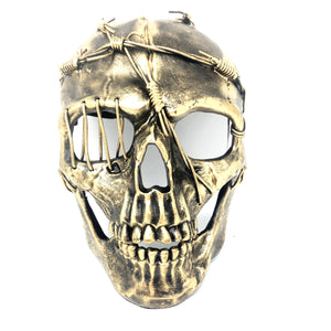 Steampunk Skull Mask, Metallic Scary Horror Skeleton Skull Mask for Halloween Costume Cosplay Party