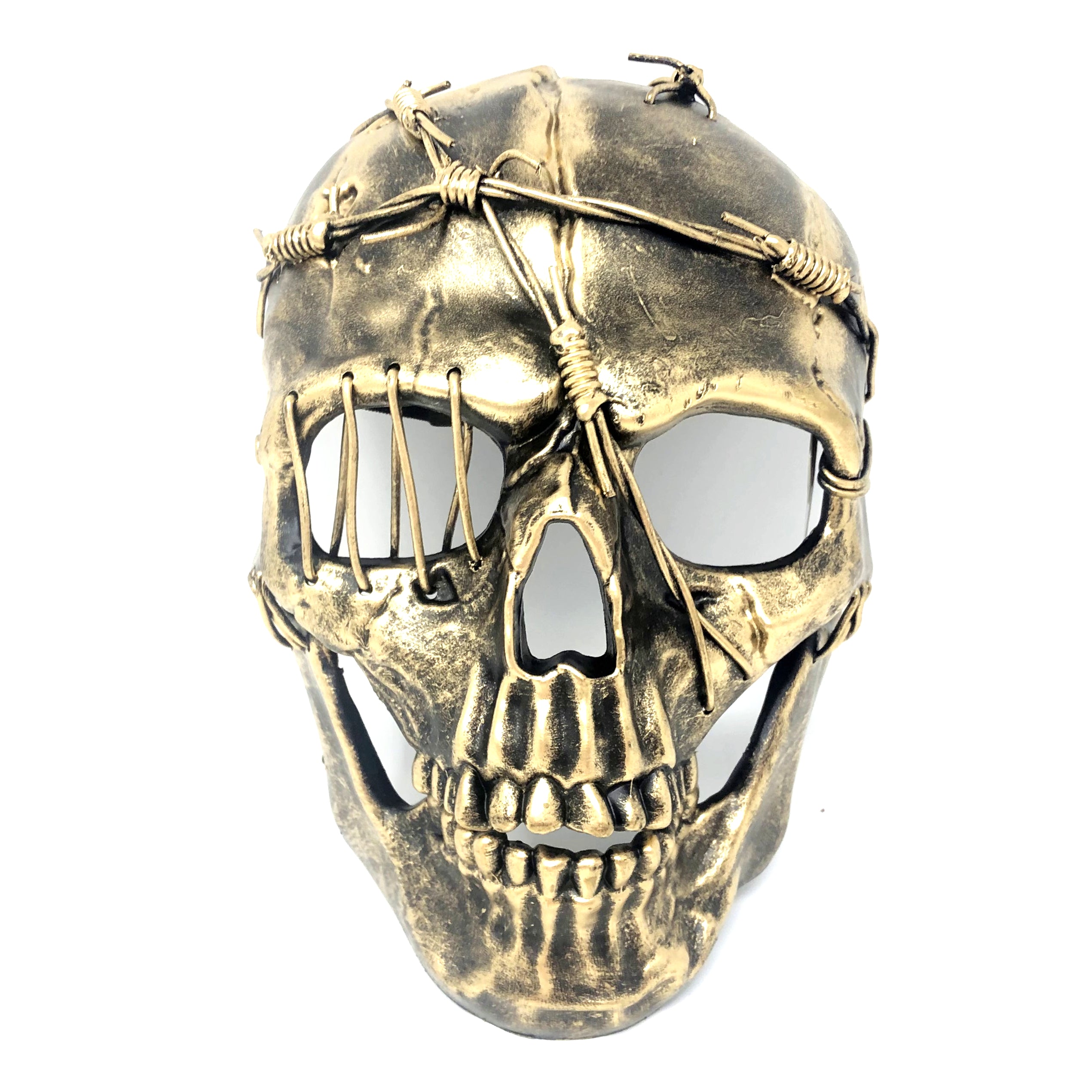 Steampunk Skull Mask, Metallic Scary Horror Skeleton Skull Mask for Halloween Costume Cosplay Party