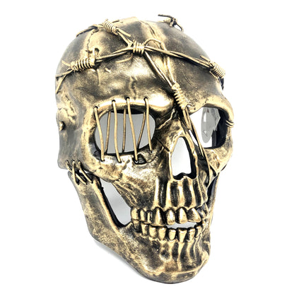 Steampunk Skull Mask, Metallic Scary Horror Skeleton Skull Mask for Halloween Costume Cosplay Party