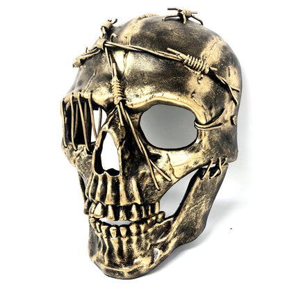 Steampunk Skull Mask, Metallic Scary Horror Skeleton Skull Mask for Halloween Costume Cosplay Party