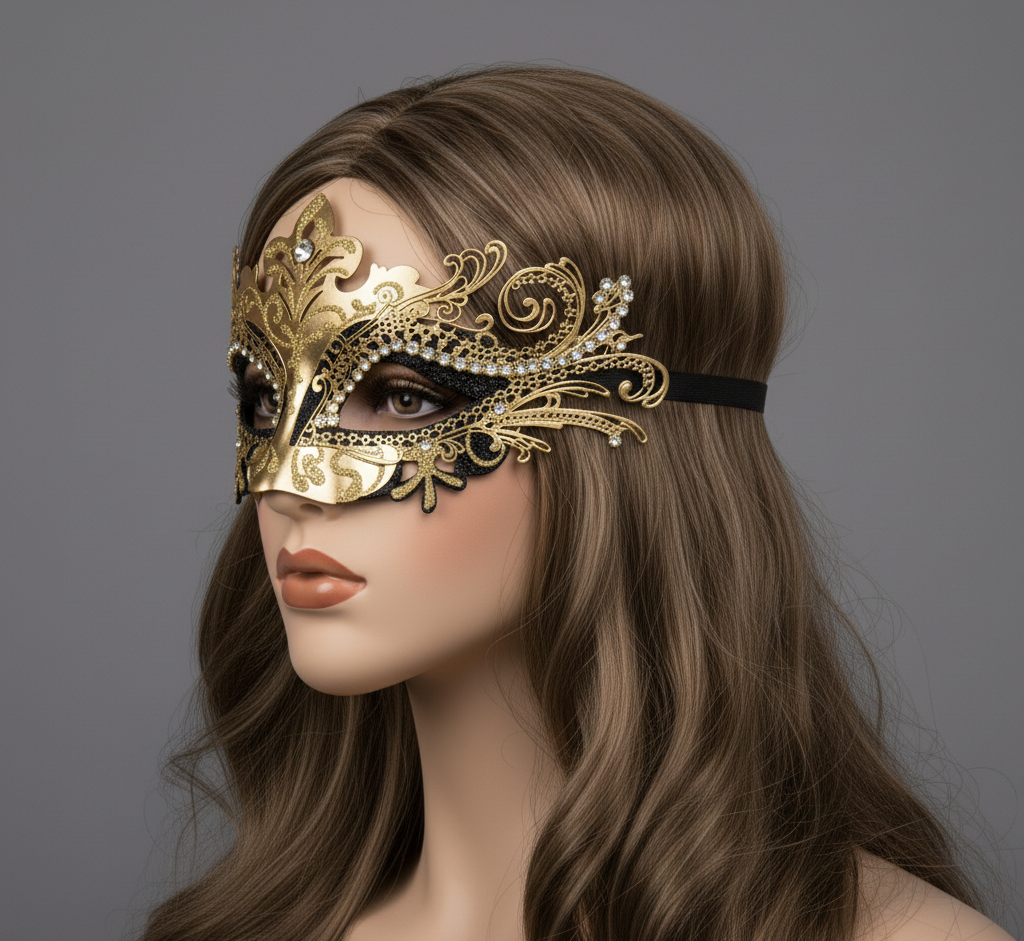Women Masquerade Mask Party Eye Metal Masks For Mardi Gras , Halloween