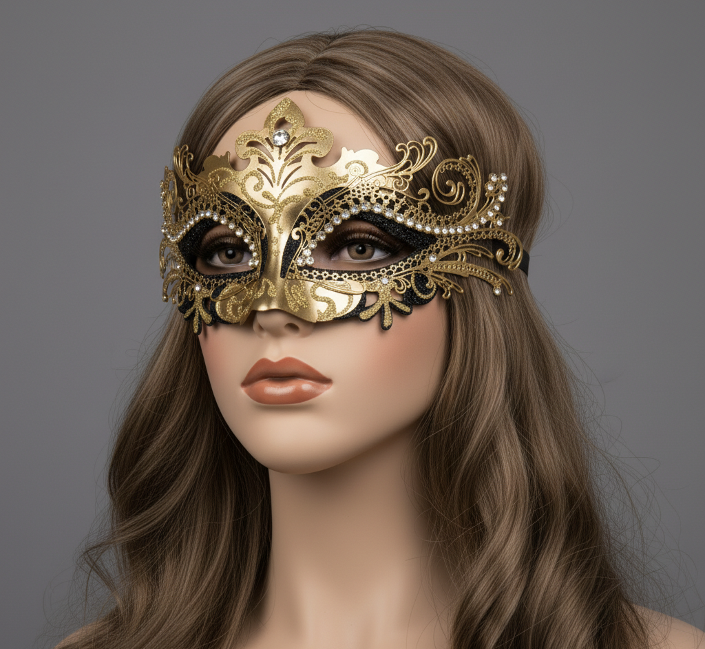 Women Masquerade Mask Party Eye Metal Masks For Mardi Gras , Halloween