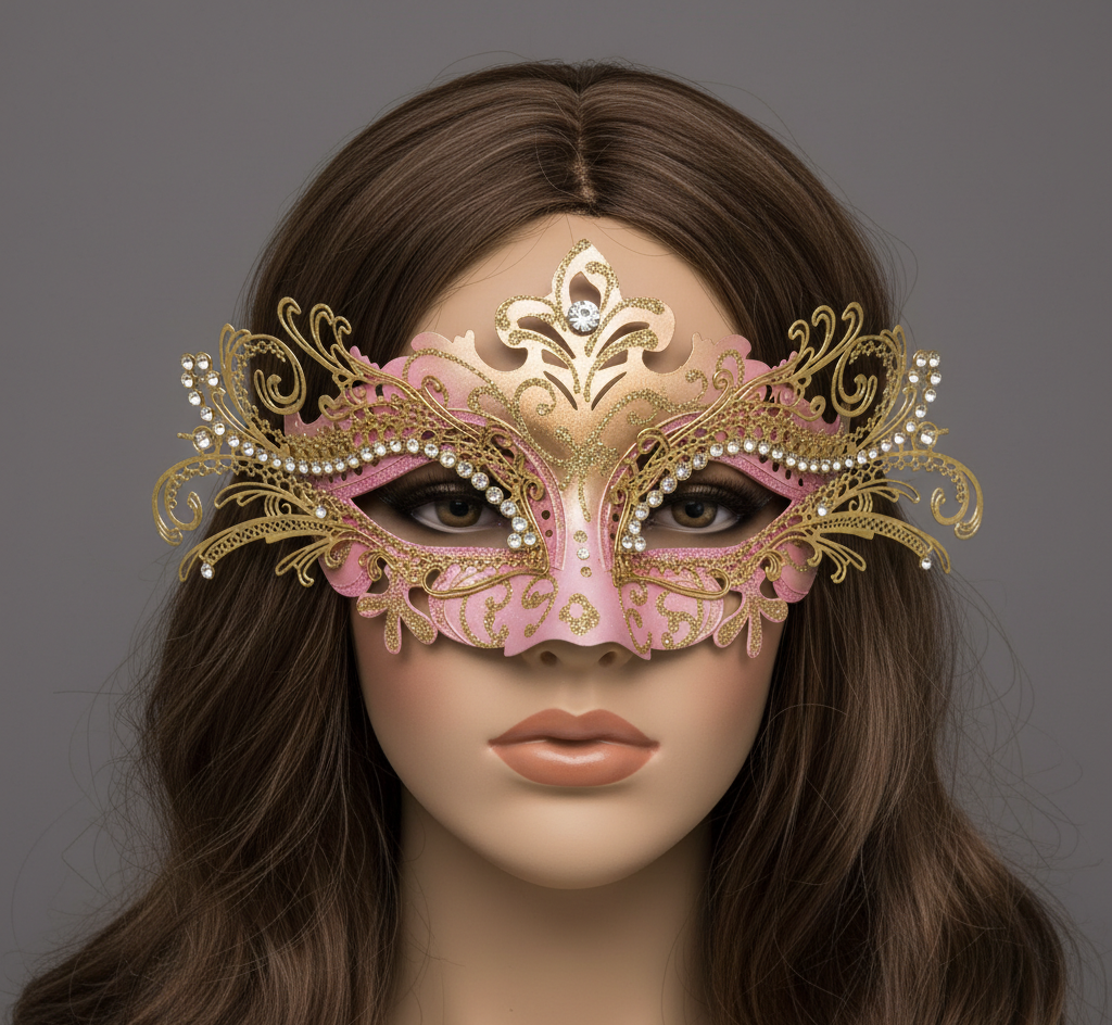 Women Masquerade Mask Party Eye Metal Masks For Mardi Gras , Halloween