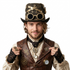 gold Steampunk Victorian Mad Hatter Top Hat with Goggles