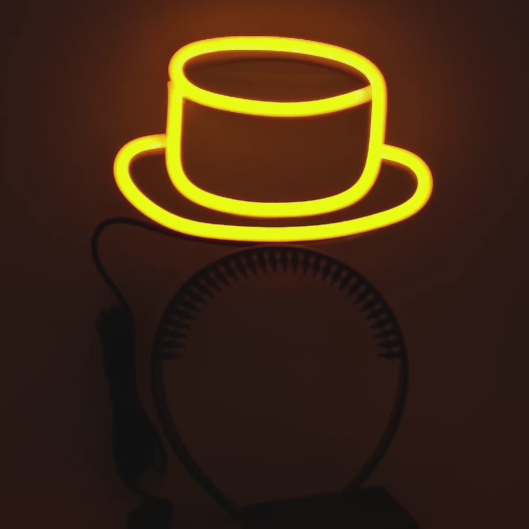 LED Light Up Top Hat Headband, Neon Top Hat Headband