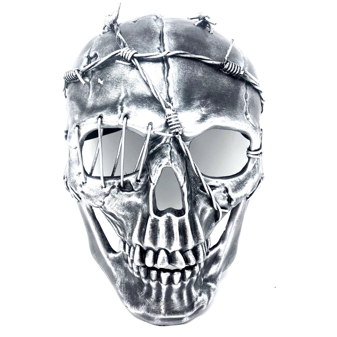 silver skull devil masquerade mask for halloween