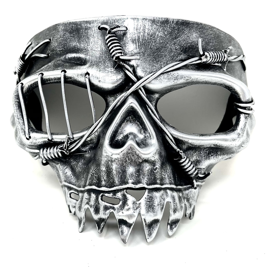 silver skull masquerade mask for halloween