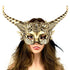 women Gold metallic Devil goat horn masquerade mask for Halloween