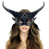women black metallic Devil goat horn masquerade mask for Halloween
