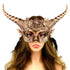 women copper metallic Devil goat horn masquerade mask for Halloween